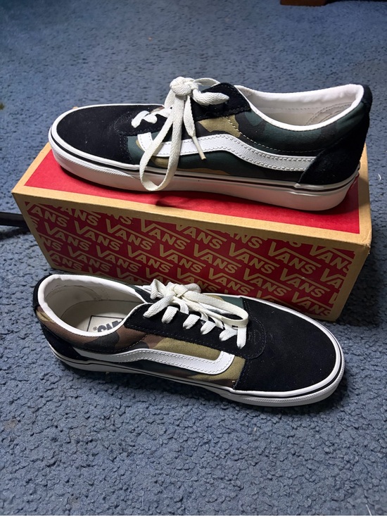 Vans Shoes - Vans Old Skool Sneakers in Black with Camo and White Stripe